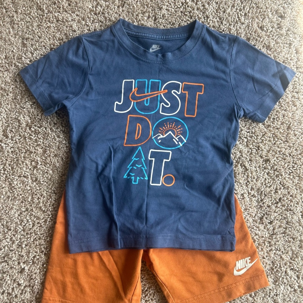 Nike Kids Blue and Orange T-Shirt